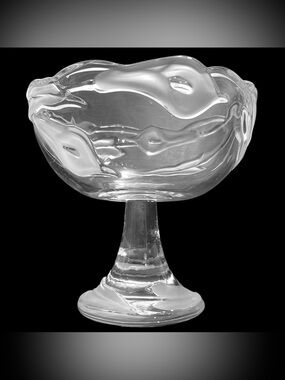 Vintage 1980s Walther Glas Nadine Satine Germany "Lily" Series Crystal Compote